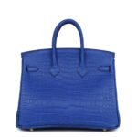 HERMÈS BIRKIN 25 BLEU ROYAL MATTE POROSUS CROCODILE GOLD HARDWARE