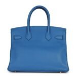 PRE-OWNED HERMÈS BIRKIN 30 MYKONOS CLEMENCE GOLD HARDWARE