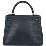 VINTAGE HERMÈS KELLY RETOURNE 28 BLEU MARINE COURCHEVEL GOLD HARDWARE