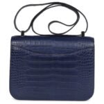 HERMÈS CONSTANCE 1-24 BLEU SAPHIR MATTE ALLIGATOR MARQUETTE PALLADIUM HARDWARE