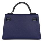 HERMÈS SPECIAL ORDER (HSS) KELLY SELLIER 20 BLEU ENCRE AND BLEU INDIGO CHEVRE MYSORE PALLADIUM HARDWARE