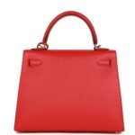 HERMÈS KELLY SELLIER 25 ROUGE DE COEUR VERSO EPSOM PALLADIUM HARDWARE
