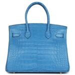 HERMÈS BIRKIN 30 BLEU MYKONOS MATTE ALLIGATOR GOLD HARDWARE