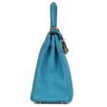 PRE-OWNED HERMÈS KELLY RETOURNE 28 TURQUOISE TOGO GOLD HARDWARE