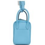 HERMÈS MINI LINDY CELESTE SWIFT GOLD HARDWARE