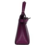 PRE-OWNED HERMÈS KELLY SELLIER 20 ANEMONE CHEVRE PALLADIUM HARDWARE