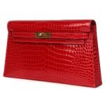 HERMÈS KELLY ELAN BRAISE SHINY POROSUS CROCODILE GOLD HARDWARE