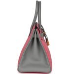 PRE-OWNED HERMÈS SPECIAL ORDER (HSS) BIRKIN 30 ROSE AZALEE AND GRIS MOUETTE EPSOM BRUSHED GOLD HARDWARE