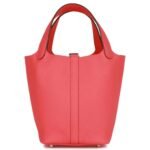 HERMÈS PICOTIN LOCK 18 ROSE TEXAS CLEMENCE PALLADIUM HARDWARE