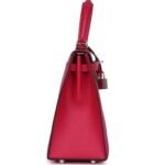 HERMÈS KELLY SELLIER 25 FRAMBOISE VERSO EPSOM PALLADIUM HARDWARE