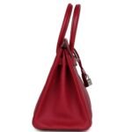 PRE-OWNED HERMÈS BIRKIN 30 RUBIS EPSOM PALLADIUM HARDWARE