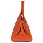 PRE-OWNED HERMÈS SHOULDER BIRKIN 42 JPG ORANGE H CLEMENCE GOLD HARDWARE