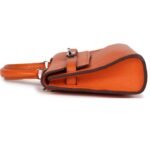 PRE-OWNED HERMÈS MICRO KELLY 15 ORANGE SWIFT PALLADIUM HARDWARE
