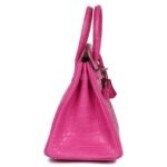 HERMÈS BIRKIN 25 ROSE SHOCKING MATTE ALLIGATOR PALLADIUM HARDWARE