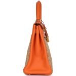 PRE-OWNED HERMÈS KELLY RETOURNE 28 VIBRATO ORANGE EVERCALFGOLD HARDWARE