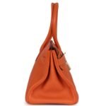 PRE-OWNED HERMÈS SHOULDER BIRKIN 42 JPG ORANGE H CLEMENCE GOLD HARDWARE