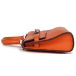 PRE-OWNED HERMÈS MICRO KELLY 15 ORANGE SWIFT PALLADIUM HARDWARE