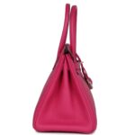 PRE-OWNED HERMÈS BIRKIN 30 ROSE SHOCKING CLEMENCE PALLADIUM HARDWARE