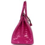 HERMÈS BIRKIN 35 ROSE SCHEHERAZADE SHINY POROSUS CROCODILE GOLD HARDWARE