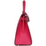 PRE-OWNED HERMÈS KELLY SELLIER 28 ROSE TYRIEN EPSOM PALLADIUM HARDWARE