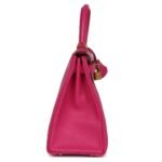 PRE-OWNED HERMÈS KELLY RETOURNE 28 ROSE SHOCKING CHEVRE GOLD HARDWARE