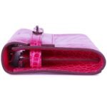 PRE-OWNED HERMÈS KELLY WALLET TO GDE SHINY ALLIGATOR PALLADIUM HARDWAREO ROSE SCHEHERAZA