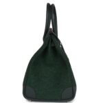 HERMÈS BIRKIN 35 VERT ANGLAIS FEUTRE WOOL AND VERT FONCE FEUTRE SWIFT PALLADIUM HARDWARE