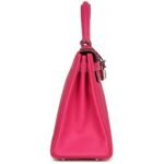 PRE-OWNED HERMÈS KELLY RETOURNE 28 ROSE TYRIEN CANDY EPSOM PALLADIUM HARDWARE
