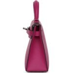 HERMÈS SPECIAL ORDER (HSS) KELLY SELLIER 20 ROSE POURPRE VERSO EPSOM PALLADIUM HARDWARE