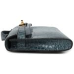 HERMÈS KELLY CUT BLEU JEAN SHINY POROSUS CROCODILE GOLD HARDWARE