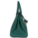 PRE-OWNED HERMÈS BIRKIN 30 MALACHITE CLEMENCE GOLD HARDWARE