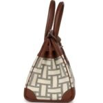 PRE-OWNED HERMÈS BIRKIN 30 MARRON D'INDE BUFFALO AND MOSAIQUE CANVAS PALLADIUM HARDWARE