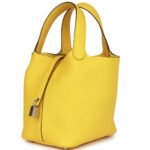 HERMÈS PICOTIN LOCK 18 JAUNE DE NAPLES CLEMENCE PALLADIUM HARDWARE