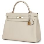 PRE-OWNED HERMÈS KELLY RETOURNE 32 CRAIE TOGO GOLD HARDWARE