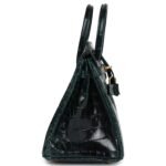 HERMÈS BIRKIN 25 VERT CYPRESS SHINY NILOTICUS CROCODILE GOLD HARDWARE