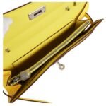 HERMÈS KELLY TO GO WALLET JAUNE CITRON OSTRICH PALLADIUM HARDWARE