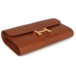 HERMÈS CONSTANCE WALLET TO GO GOLD MATTE ALLIGATOR GOLD HARDWARE