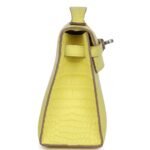 HERMÈS KELLY POCHETTE LIME MATTE ALLIGATOR PALLADIUM HARDWARE