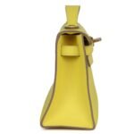 HERMÈS KELLY POCHETTE LIME SWIFT GOLD HARDWARE