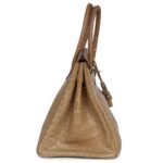 PRE-OWNED HERMÈS BIRKIN 35 POUSSIERE MATTE ALLIGATOR PALLADIUM HARDWARE