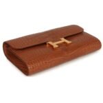 HERMÈS CONSTANCE WALLET TO GO GOLD MATTE ALLIGATOR GOLD HARDWARE