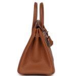 PRE-OWNED HERMÈS BIRKIN 25 GOLD TOGO PALLADIUM HARDWARE