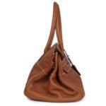 PRE-OWNED HERMÈS SHOULDER BIRKIN 42 JPG GOLD CLEMENCE PALLADIUM HARDWARE