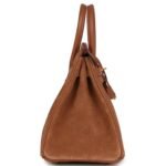 PRE-OWNED HERMÈS BIRKIN 25 CHAMOIS GRIZZLY AND GOLD SWIFT GOLD HARDWARE