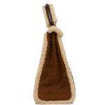 PRE-OWNED HERMÈS TEDDY KELLY 35 SHEARLING AND EBENE BARENIA PALLADIUM HARDWARE