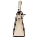 PRE-OWNED HERMÈS SPECIAL ORDER HSS KELLY SELLIER 20 CRAIE AND GRIS ASPHALTE EPSOM PERMABRASS HARDWARE