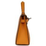 HERMÈS KELLY SELLIER 20 MOUTARDE CHEVRE PALLADIUM HARDWARE