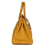 HERMÈS BIRKIN 30 JAUNE AMBRE SHINY NILOTICUS CROCODILE AND TOGO TOUCH PALLADIUM HARDWARE