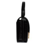 PRE-OWNED HERMÈS CONSTANCE 24 BLACK SHINY ALLIGATOR ROSE GOLD HARDWARE
