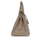 PRE-OWNED HERMÈS BIRKIN 35 GRIS TOURTERELLE TOGO PALLADIUM HARDWARE